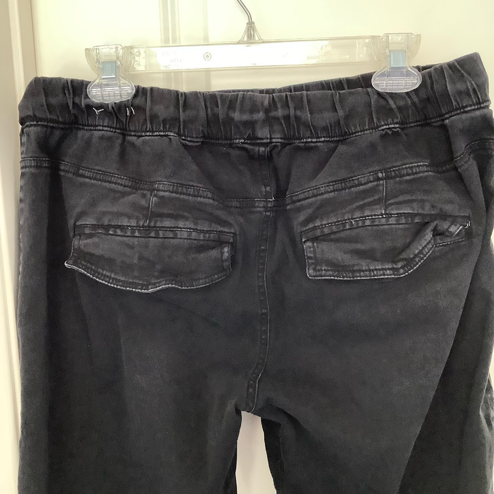 Akademiks Mens Black Stacked Canvas Joggers XL 32x30 Draw String Waist - Picture 4 of 10